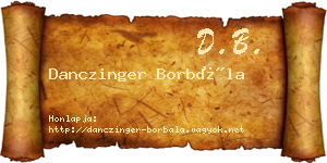 Danczinger Borbála névjegykártya